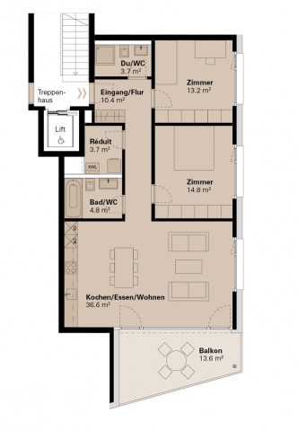 Grundriss Wohnung B 202