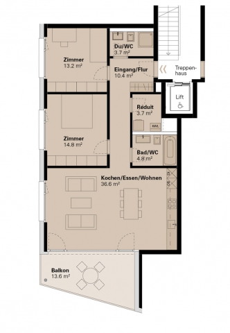 Grundriss Wohnung C 402